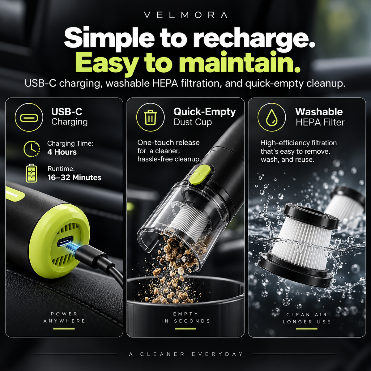 AirPulse 20,000PA Cordless Vacuum